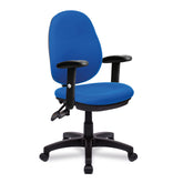 Nautilus Designs Java 200 Medium Back Twin Lever Fabric Operator Office Chair With Height Adjustable Arms Blue - BCF/P505/BL/ADT DD